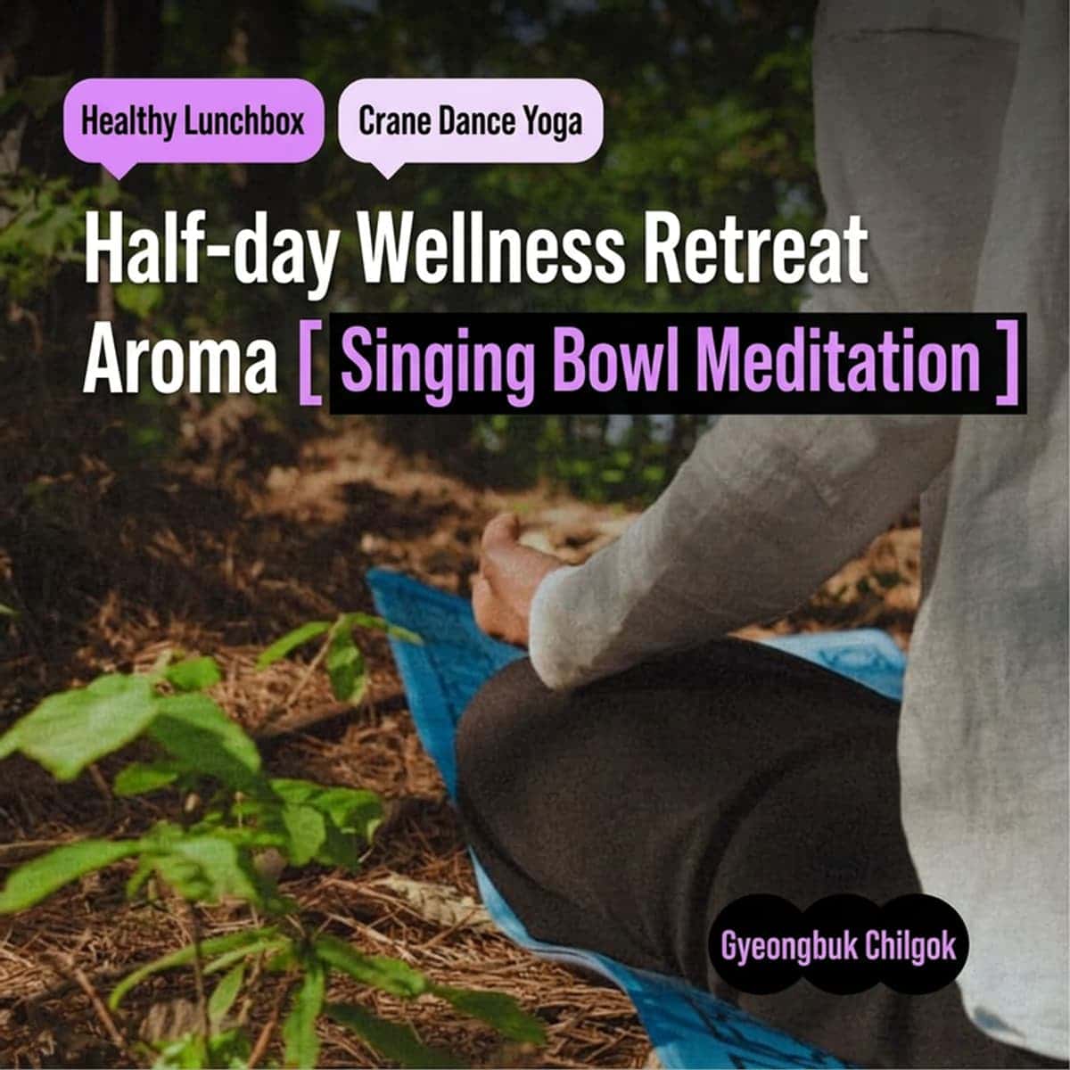[Chilgok/Same-day] Wellness Retreat | Aroma Singing Bowl Meditation + One-Bite Wrap Lunchbox + Crane Yoga 🦩🪭