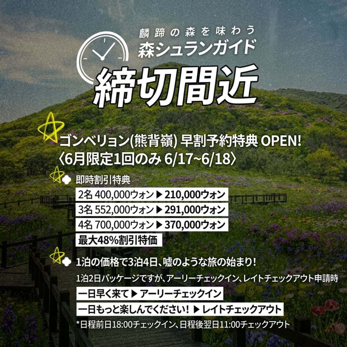 [麟蹄(インジェ)/宿泊]野生花の森、天上の花園、ゴンベリョン(熊腹嶺)の写真6