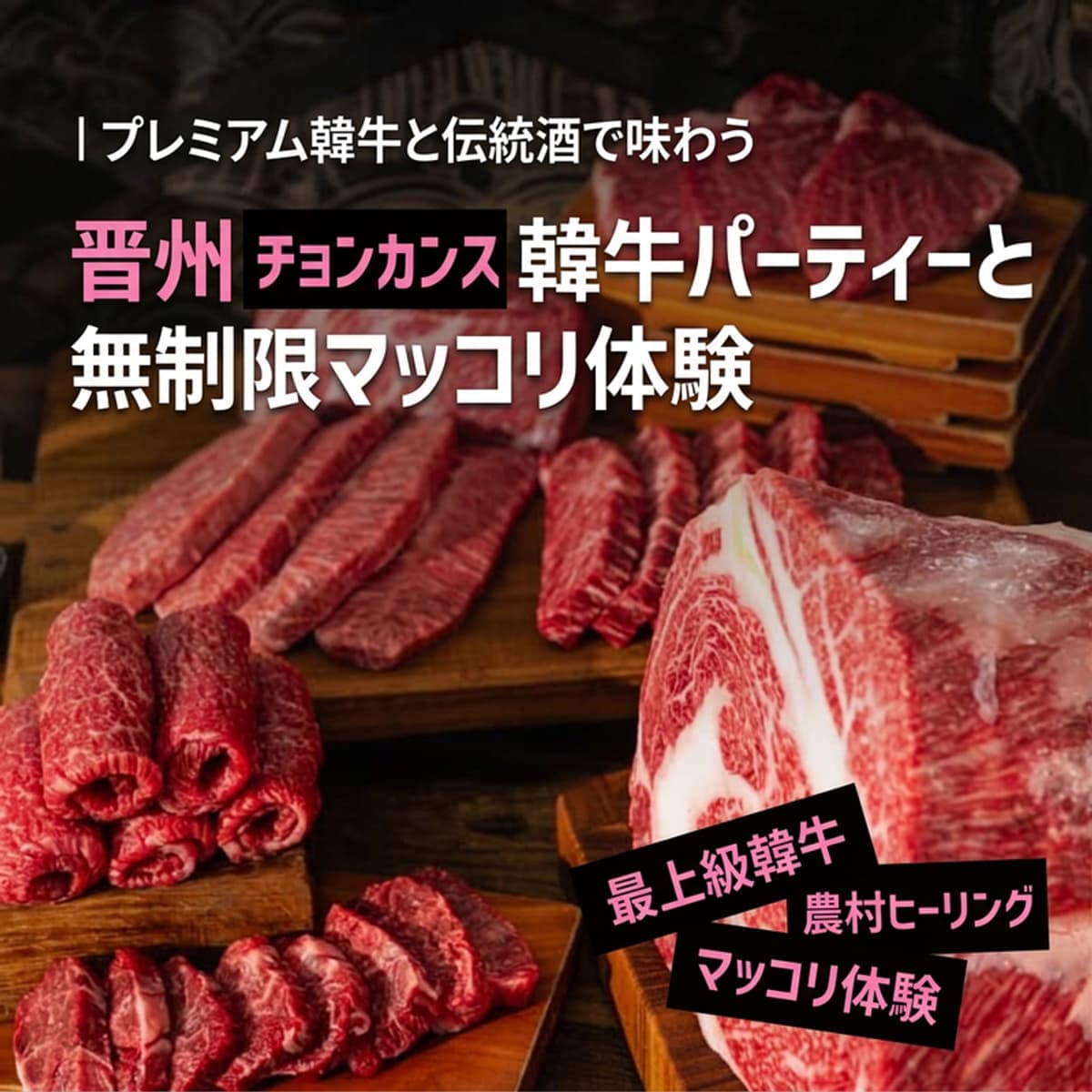 [晋州/当日] 日帰りで楽しむチョンカンス（田舎バカンス）韓牛ランチパーティー！の写真1