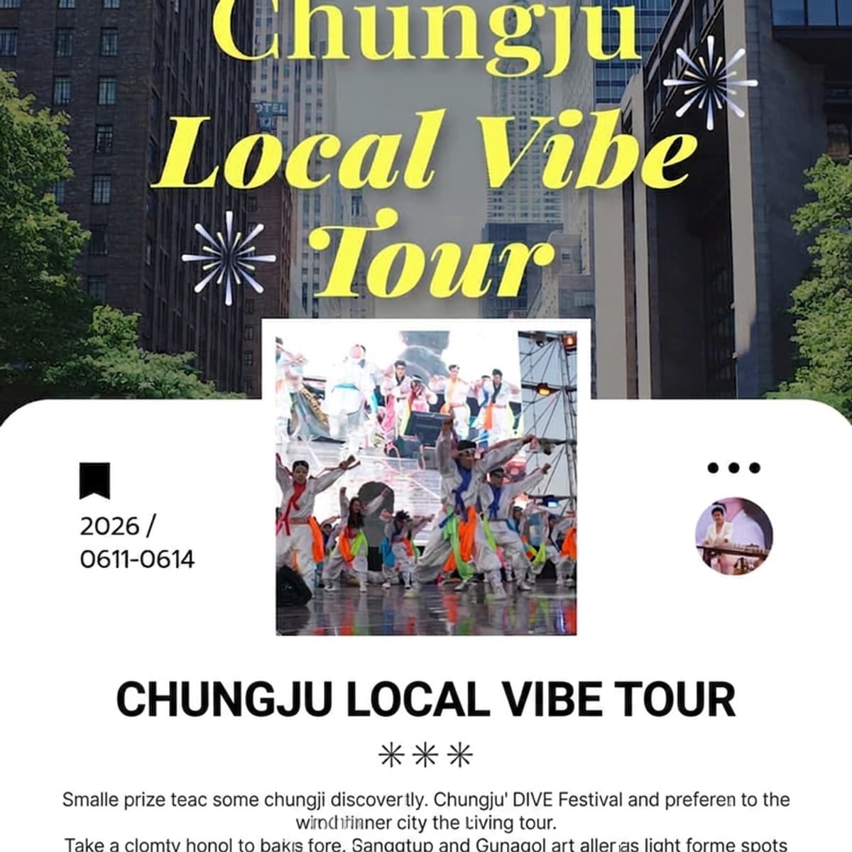 [Foreigner/Day Trip] Chungju Local Vibe Tour | Jungangtap - Gwanagol - DIVE Festival photo 2